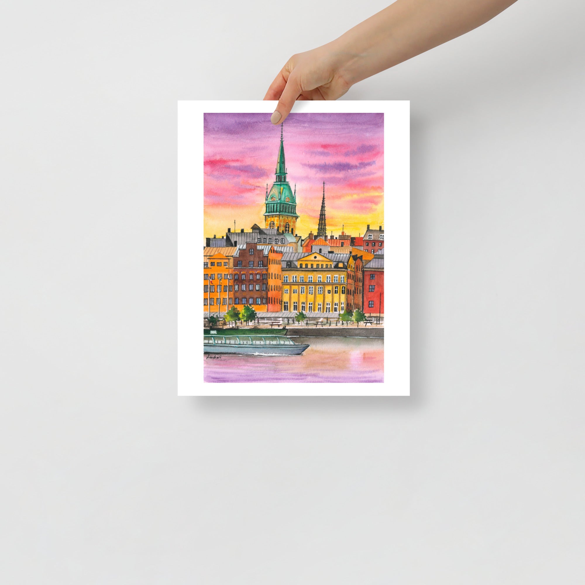 Stockholm Sweden Cityscape Wall Art Print – Scandinavian Nordic Architecture Decor • Modern Travel Poster • Acrylic-Style Urban Art • Europe Gift
