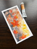 Handmade Autumn Leaves Watercolor Bookmark | Original Fall Art | Holiday Gift