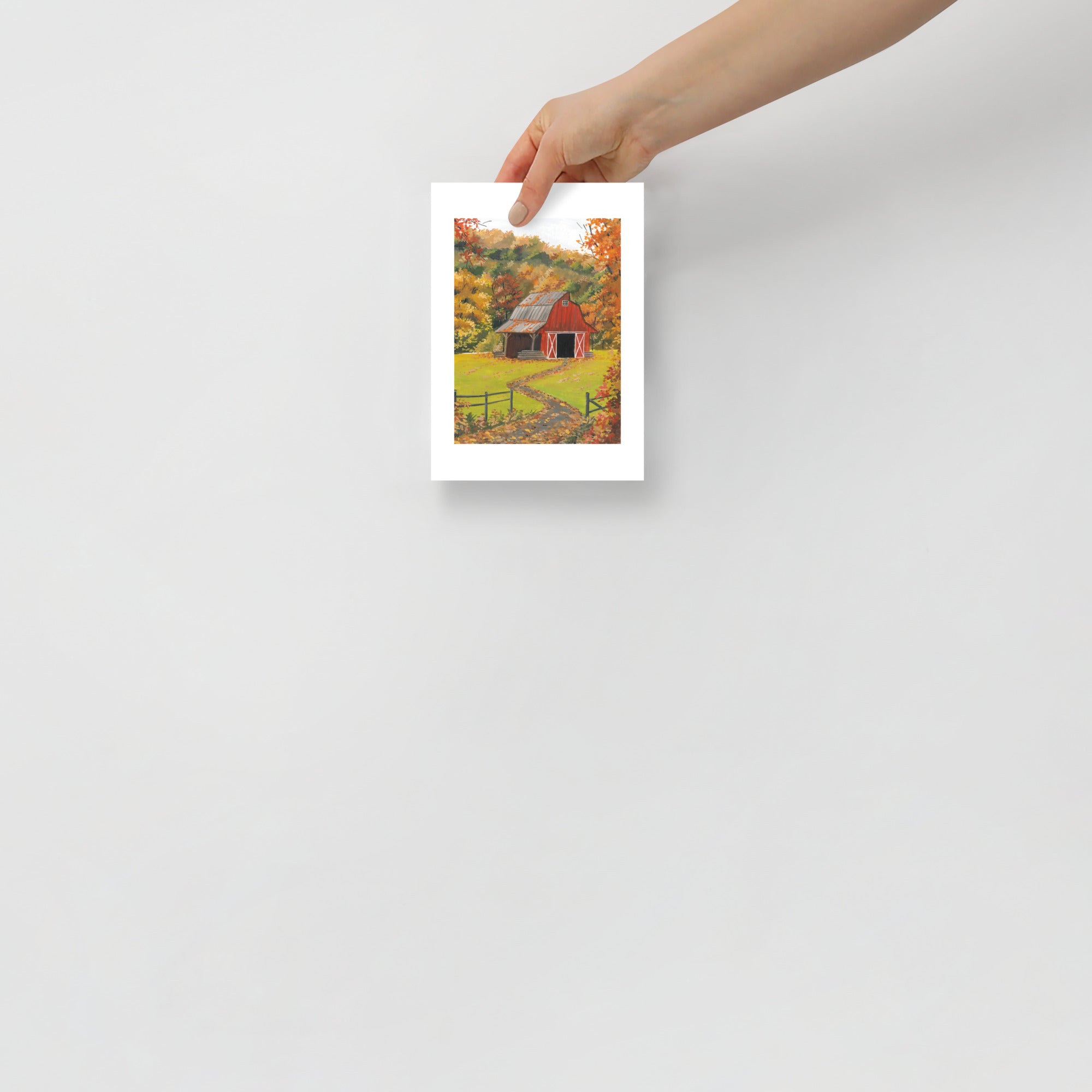 Autumn Cottage Art Print • Cozy Fall Landscape Wall Art • Rustic Countryside Decor • Cottagecore Autumn Home Print • Fall Gift