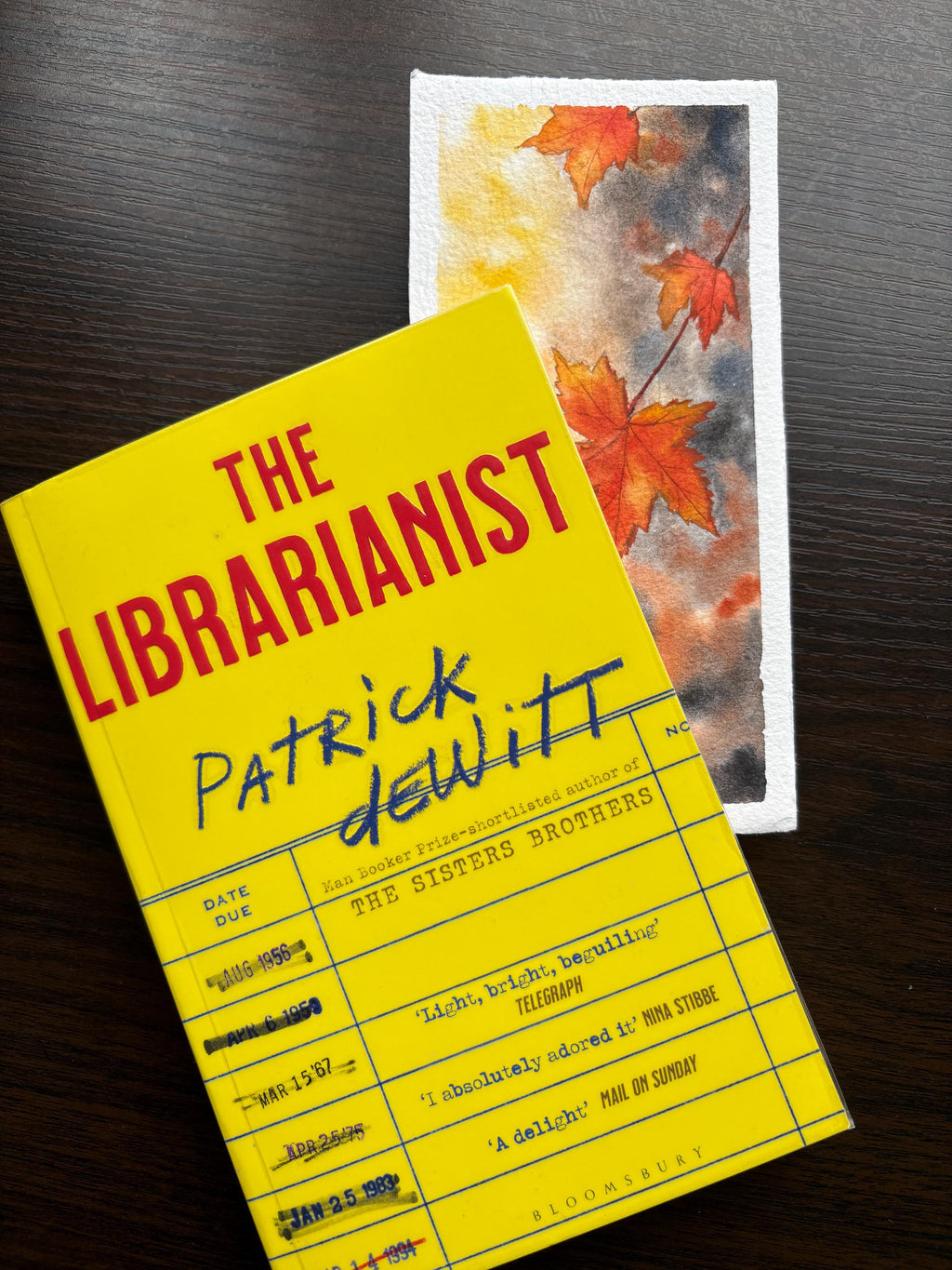 Handmade Autumn Leaves Watercolor Bookmark | Original Fall Art | Holiday Gift