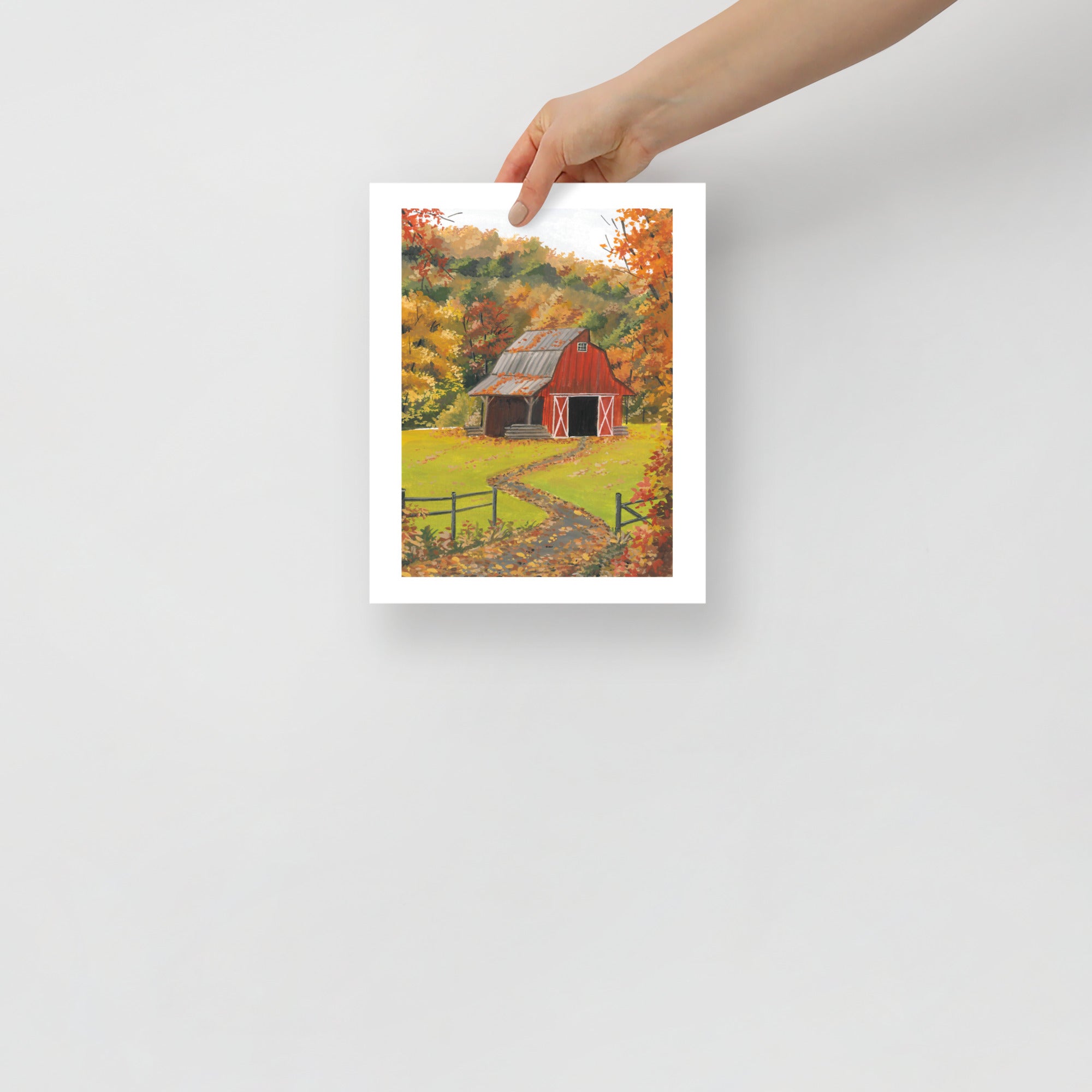 Autumn Cottage Art Print • Cozy Fall Landscape Wall Art • Rustic Countryside Decor • Cottagecore Autumn Home Print • Fall Gift