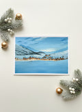 Snowy Winter Village Gouache Landscape Painting • Cozy Winter Wall Decor • Holiday Christmas Gift