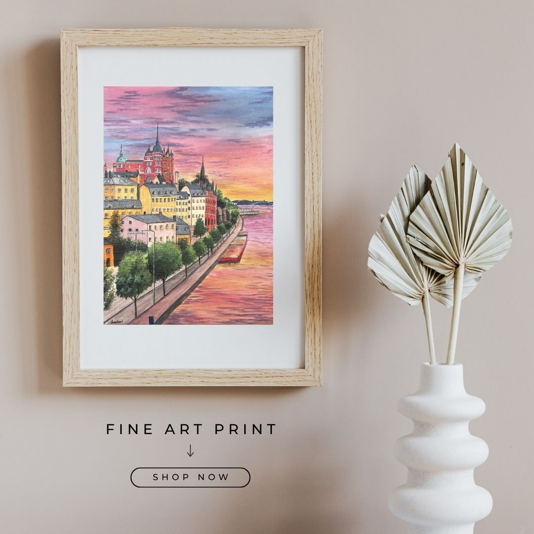 Stockholm Wall Art Print • Scandinavian Cityscape Decor • Nordic Architecture Poster • Sweden Travel Art • Modern European Home Decor