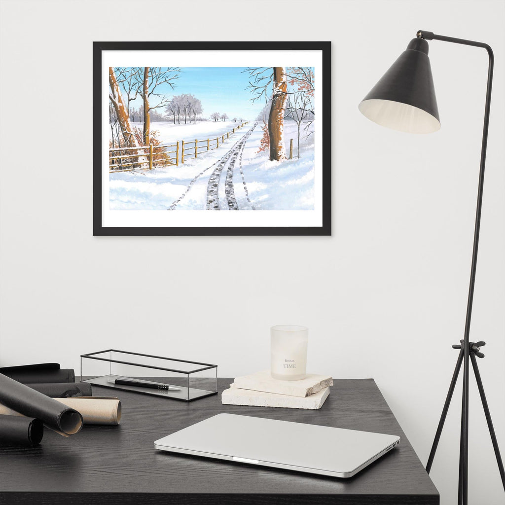 Snowy Winter Landscape Wall Art Print • Minimalist Winter Scene • Scandinavian Cozy Home Décor • Holiday Gift